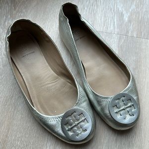 Silver Tory Burch flats